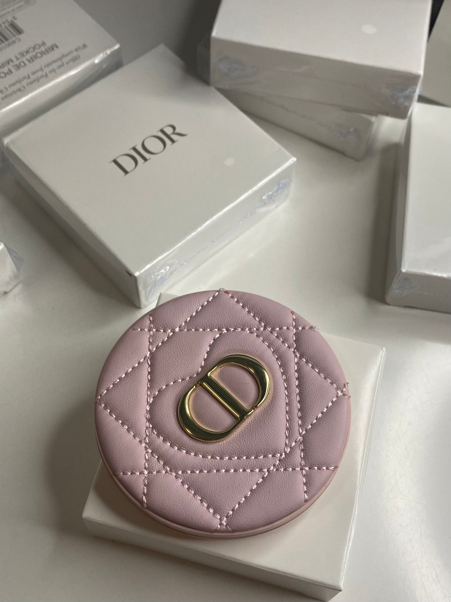 Dior Beauty Pink Heart Pocket Mirror - Leather