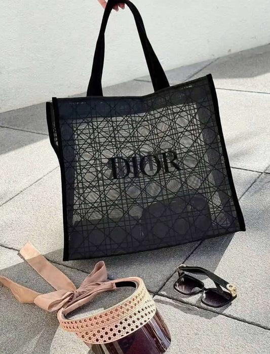 Black Mesh Tote Bag