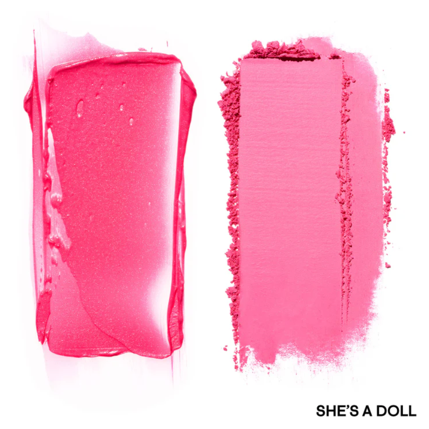 Major Headlines Double-Take Crème & Powder Blush Duo / She's a Doll - bright neutral pink