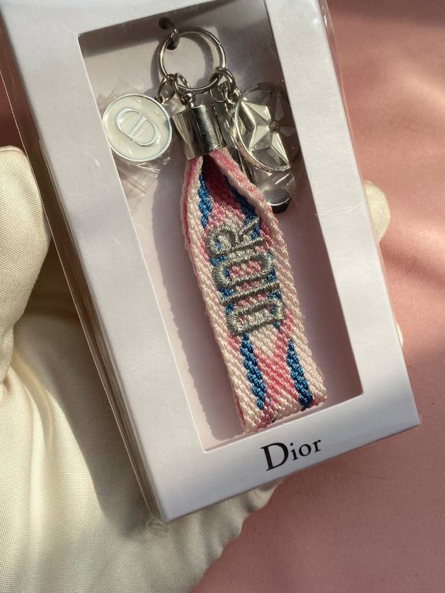 Dior keychain (Pink, Blue, White)