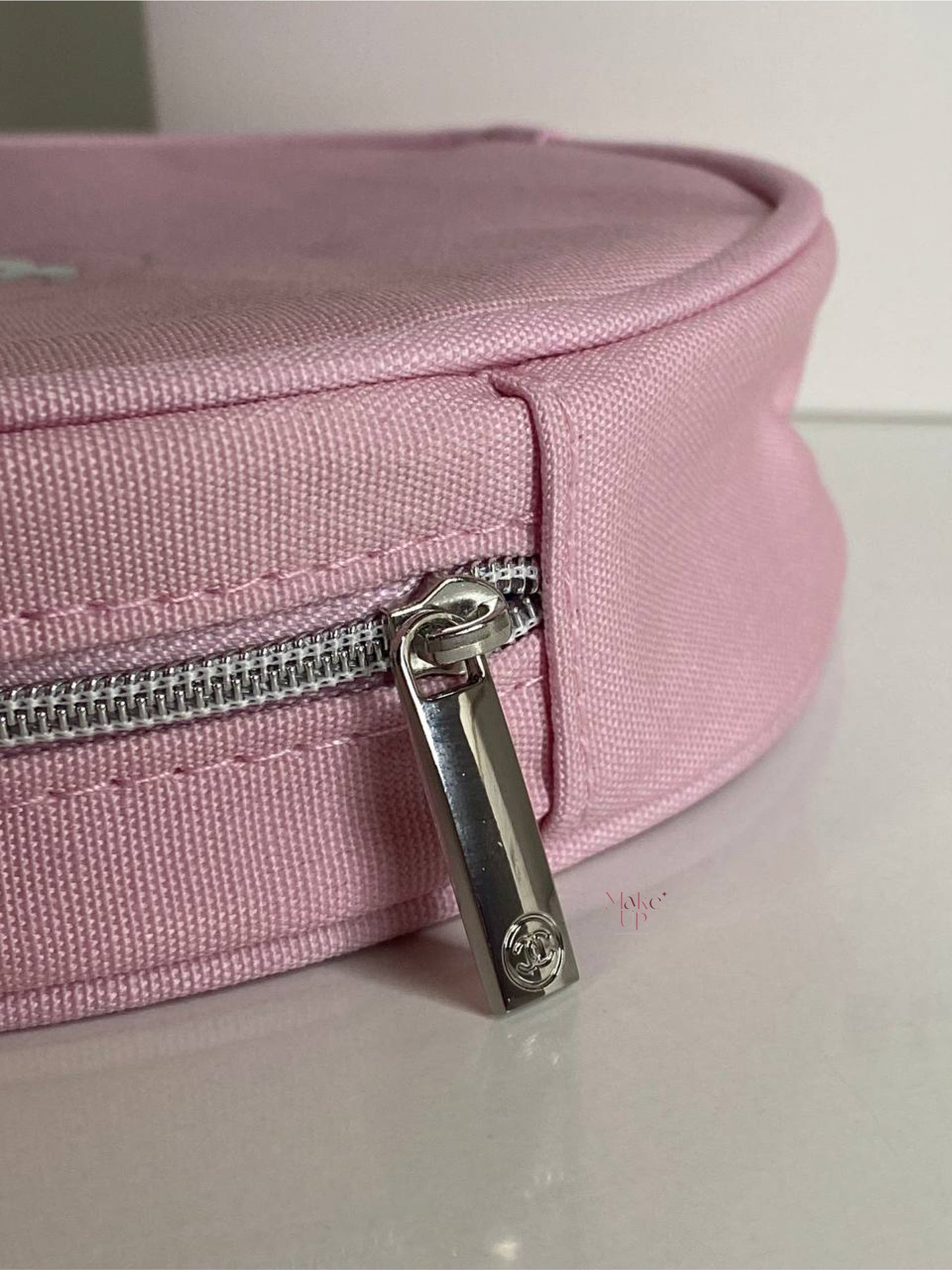 Chanel Baby Pink Round Makeup Bag/Pouch