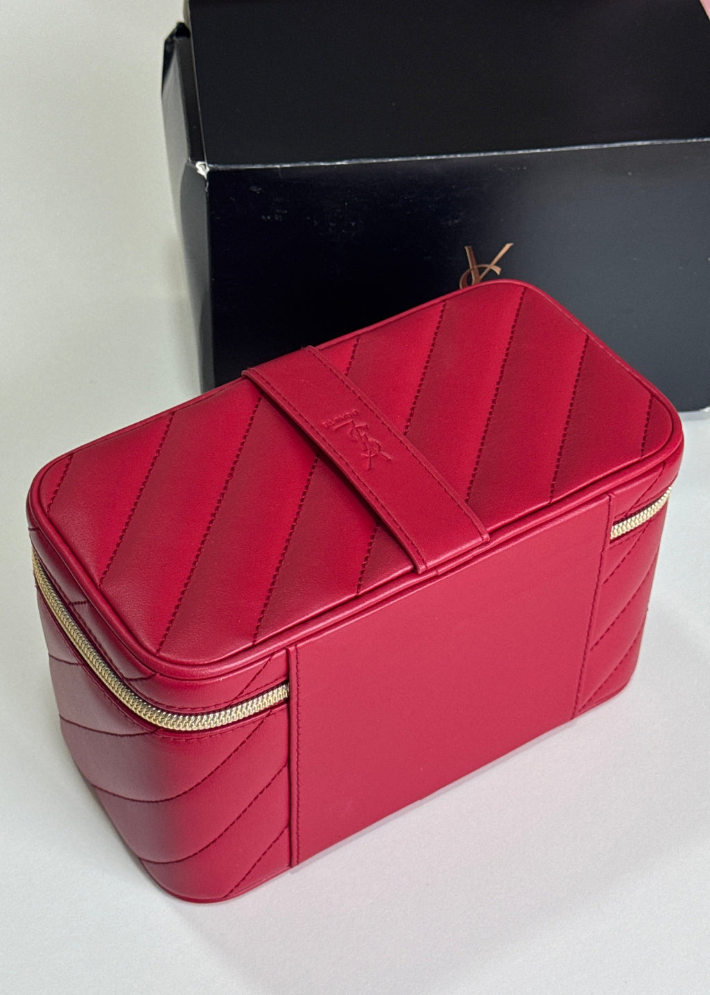 Vanity Red Makeup Case With Mirror