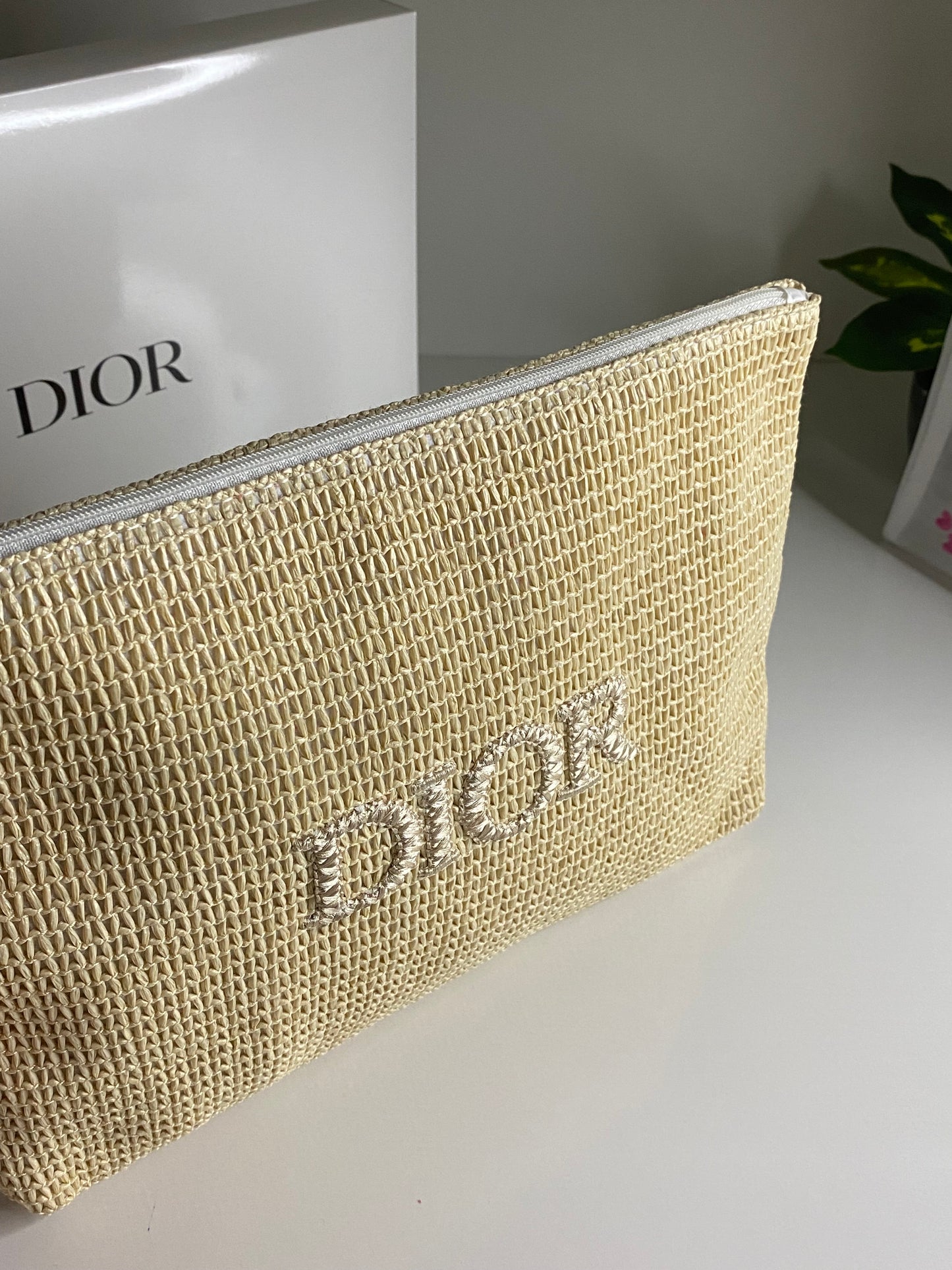 Dior Raffia Pouch