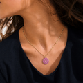 Pink Camellia Charm Necklace