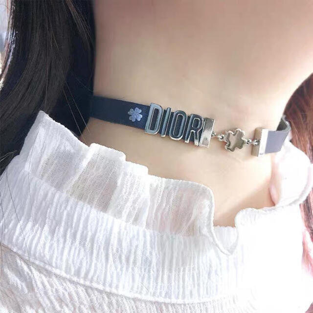 Dior Black Leather Bracelet - Clover Charm