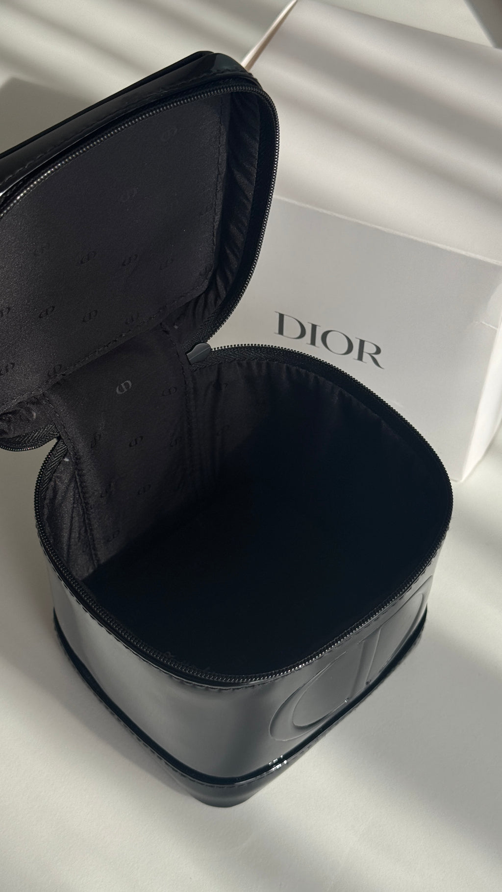 Glossy Black Makeup Bag