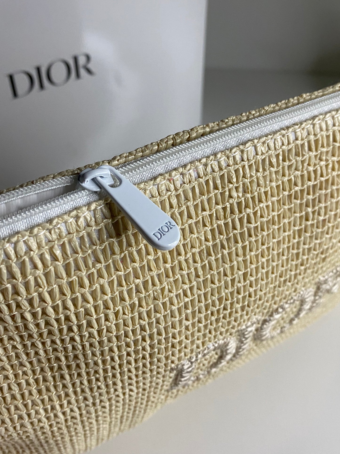 Dior Raffia Pouch