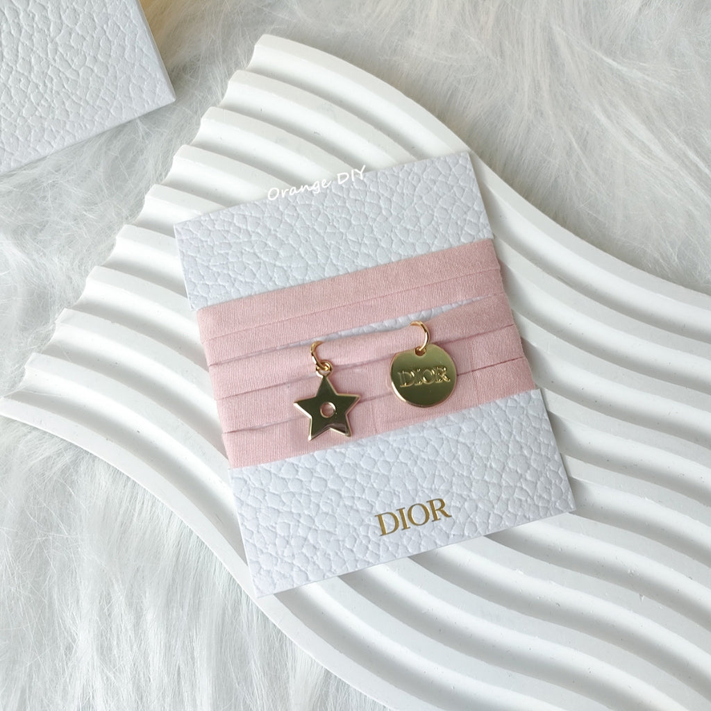 Dior Pink Bracelet With Gold Charm