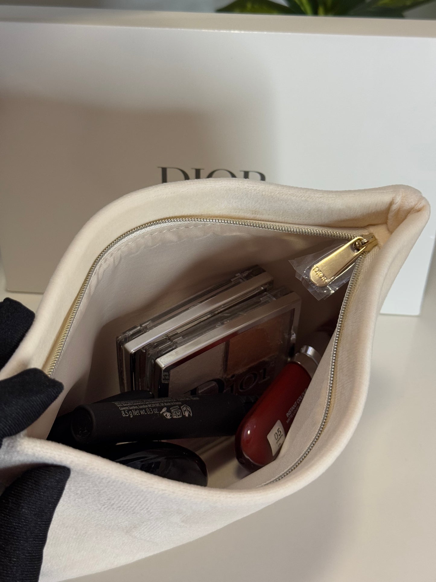 Dior Velvet Pouch - Beige