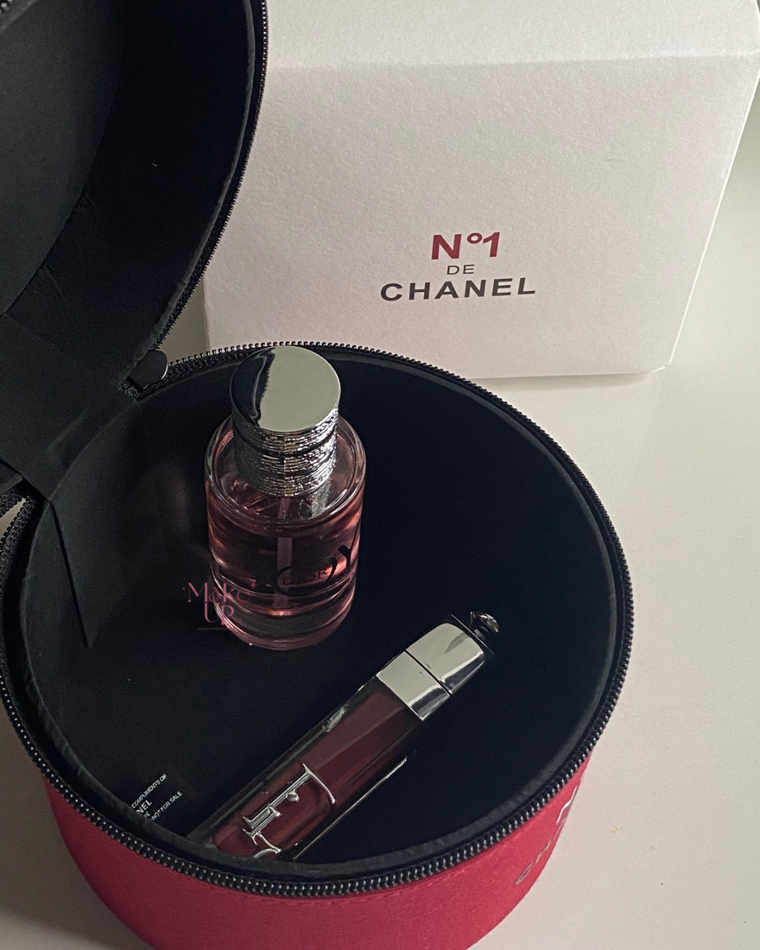 Chanel Red Makeup Bag