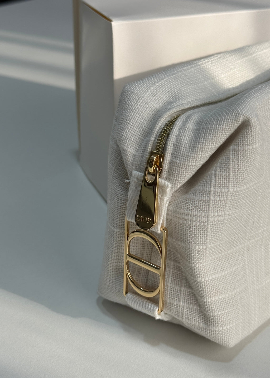 White Canvas Makeup Pouch