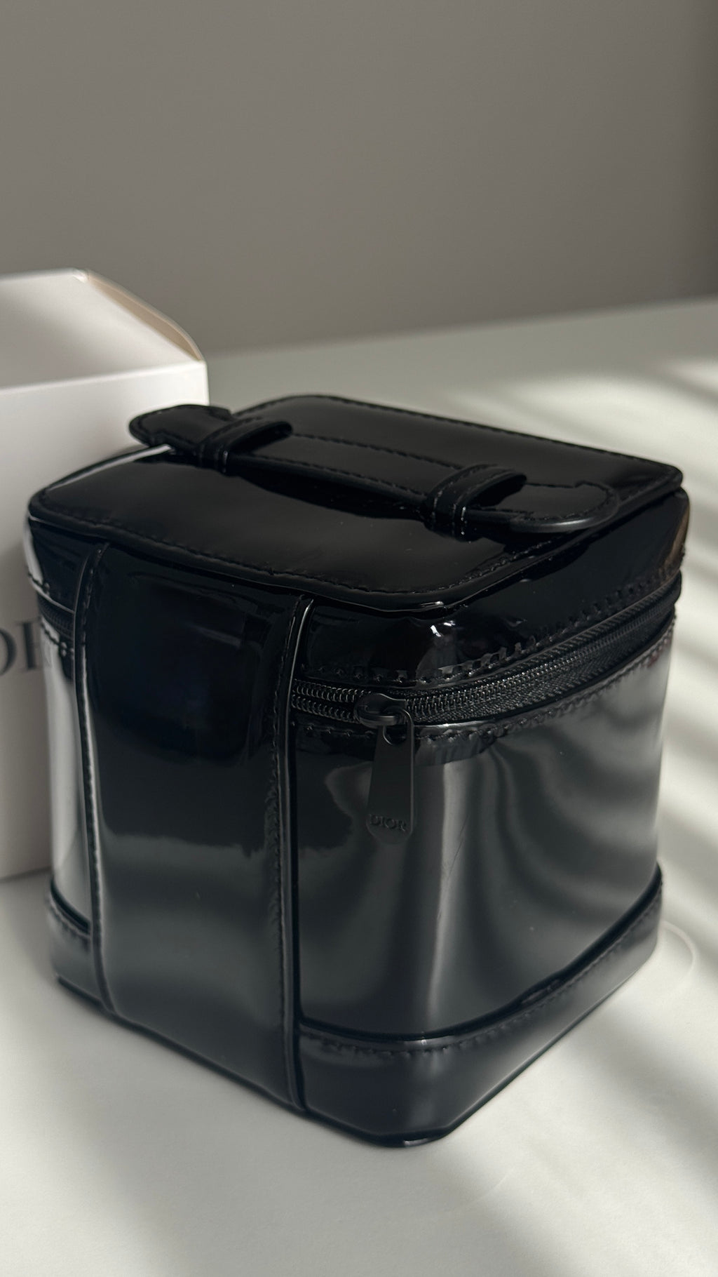 Glossy Black Makeup Bag
