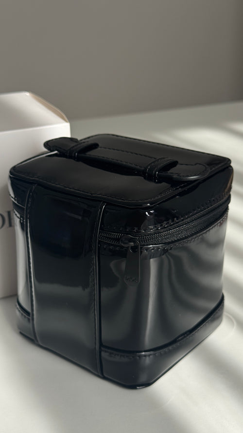 Glossy Black Makeup Bag
