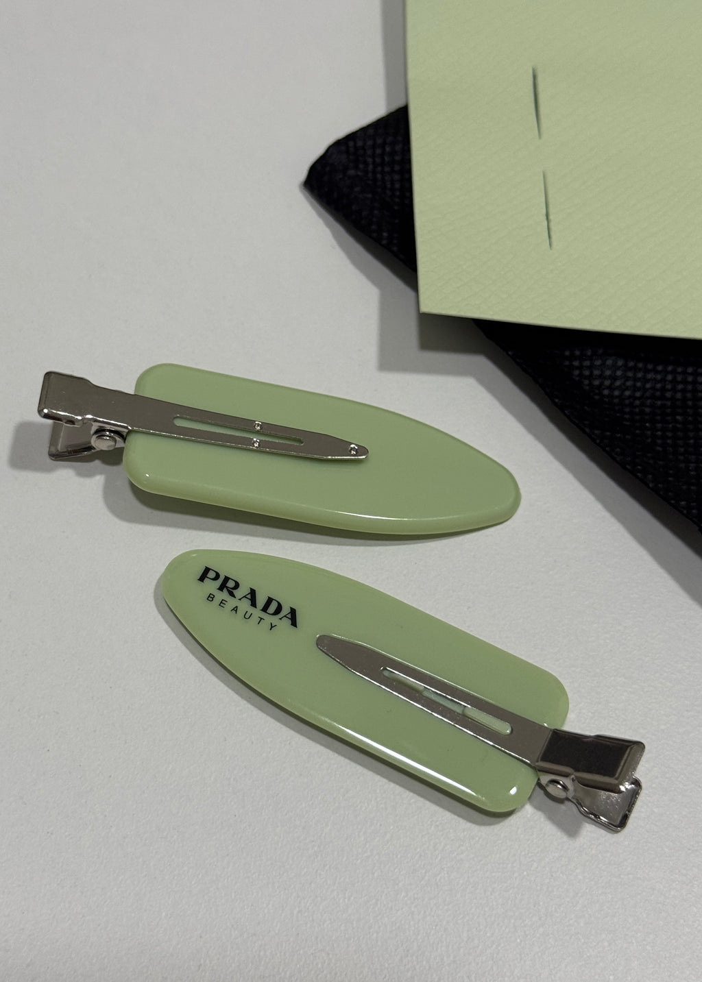 Prada Beauty Mint Green Hair Clips Set