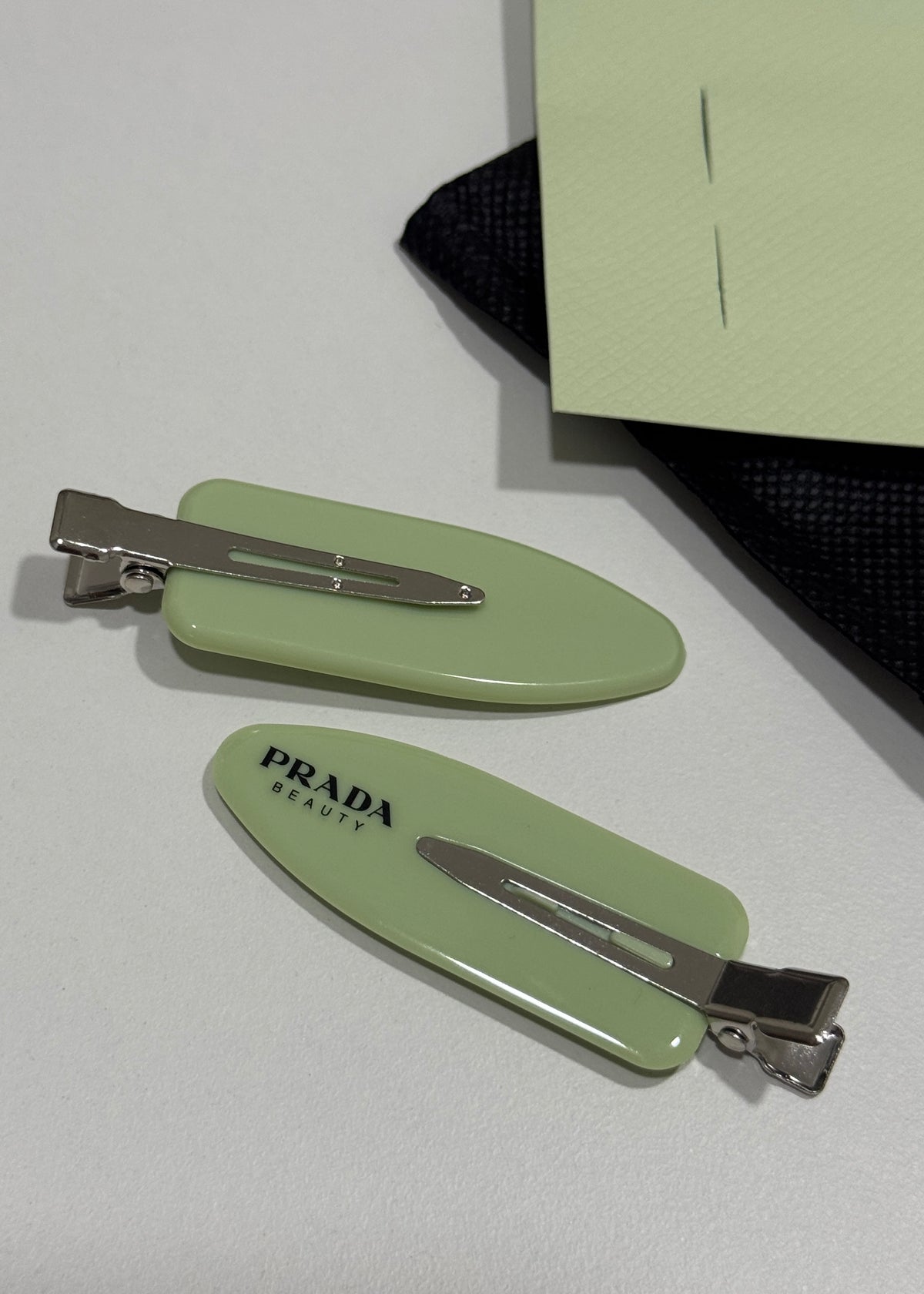 Prada Beauty Mint Green Hair Clips Set