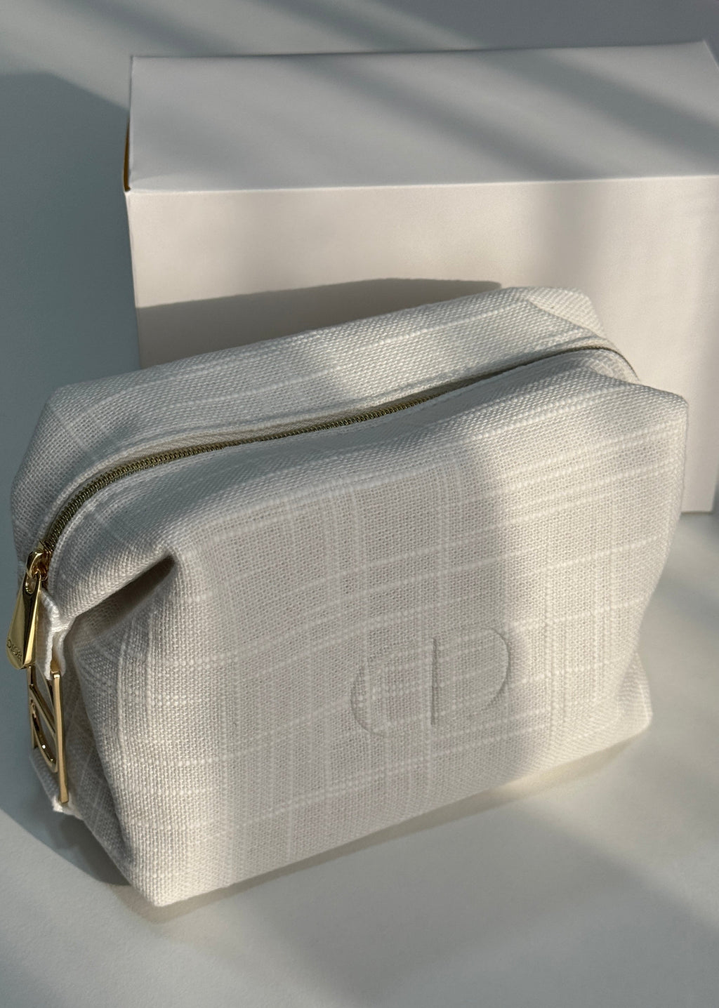 White Canvas Makeup Pouch