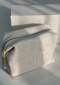 White Canvas Makeup Pouch