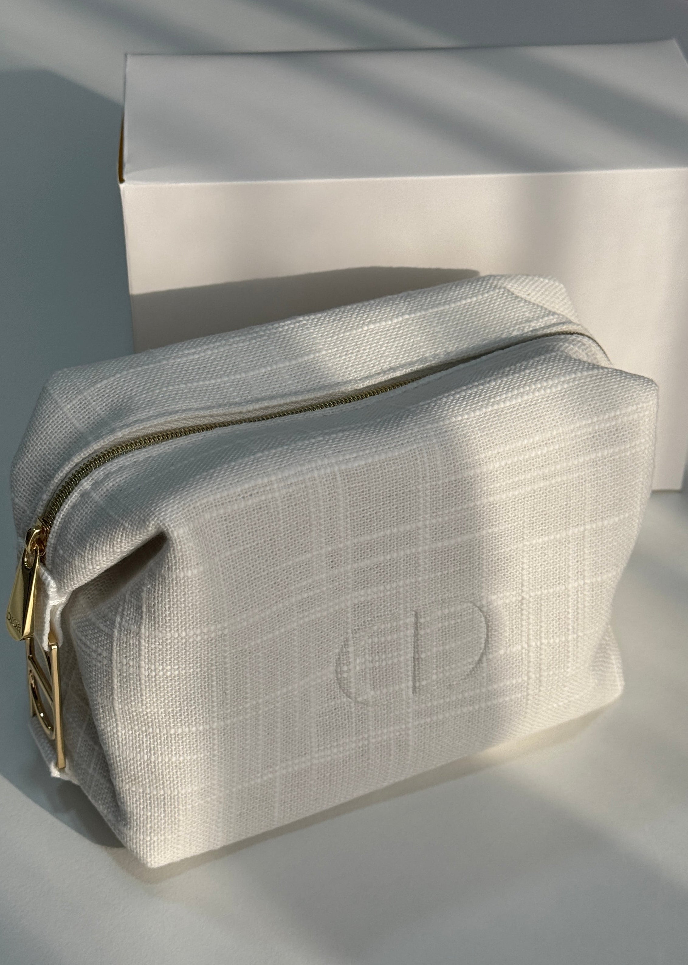 White Canvas Makeup Pouch