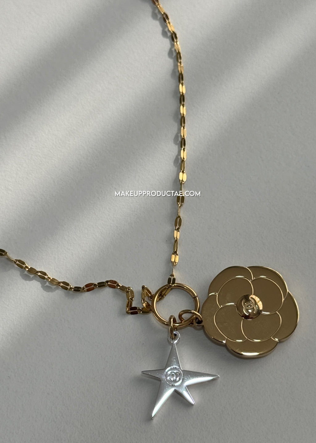 Camellia Charm Necklace Gold & Silver