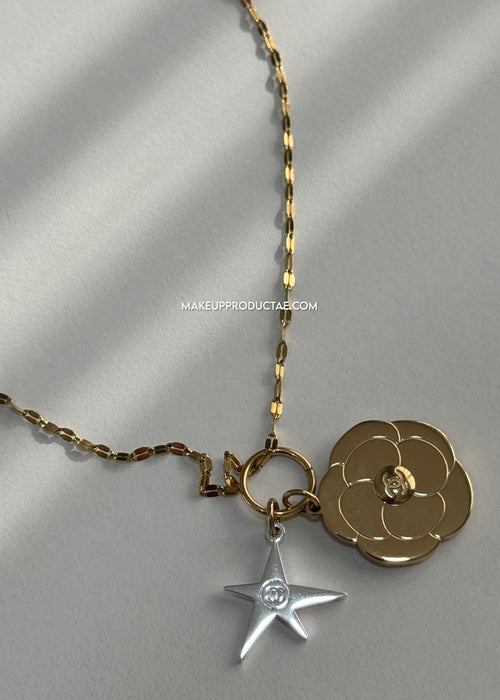 Camellia Charm Necklace Gold & Silver
