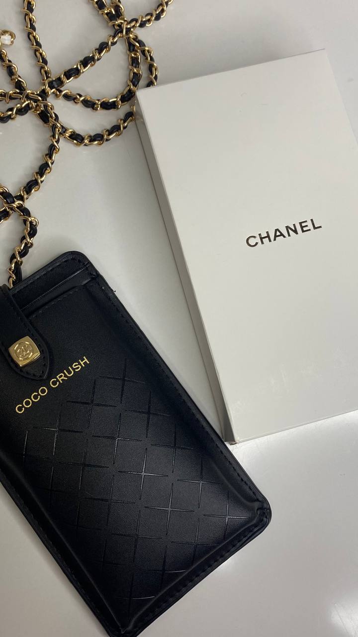 Chanel Phone Holder Crossbody Bag - Black