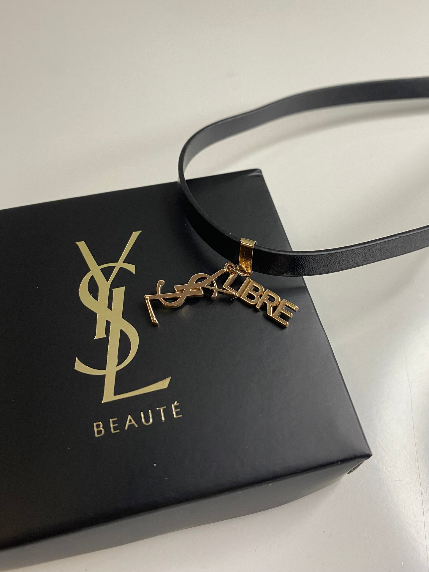 YSL Bracelet Necklace Choker Jewelry Black Gold