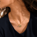 Camellia Charm Necklace Gold & Silver