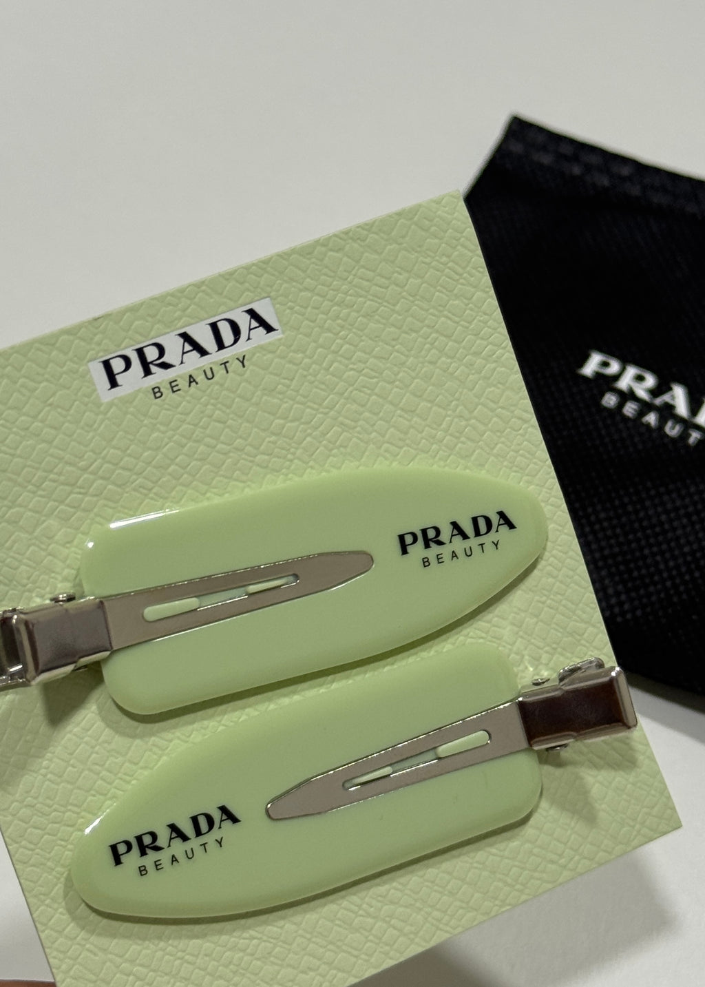 Prada Beauty Mint Green Hair Clips Set