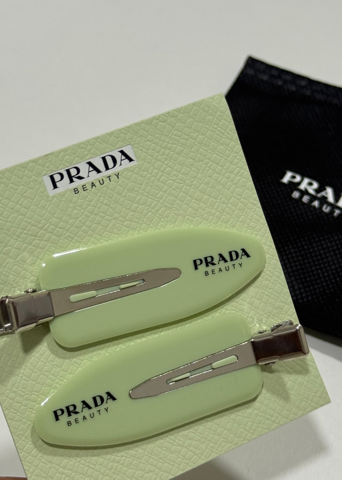 Prada Beauty Mint Green Hair Clips Set