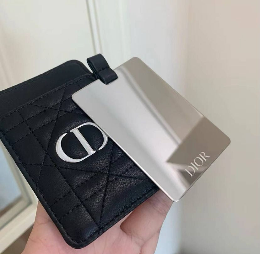 Leather Card Holder with Mirror