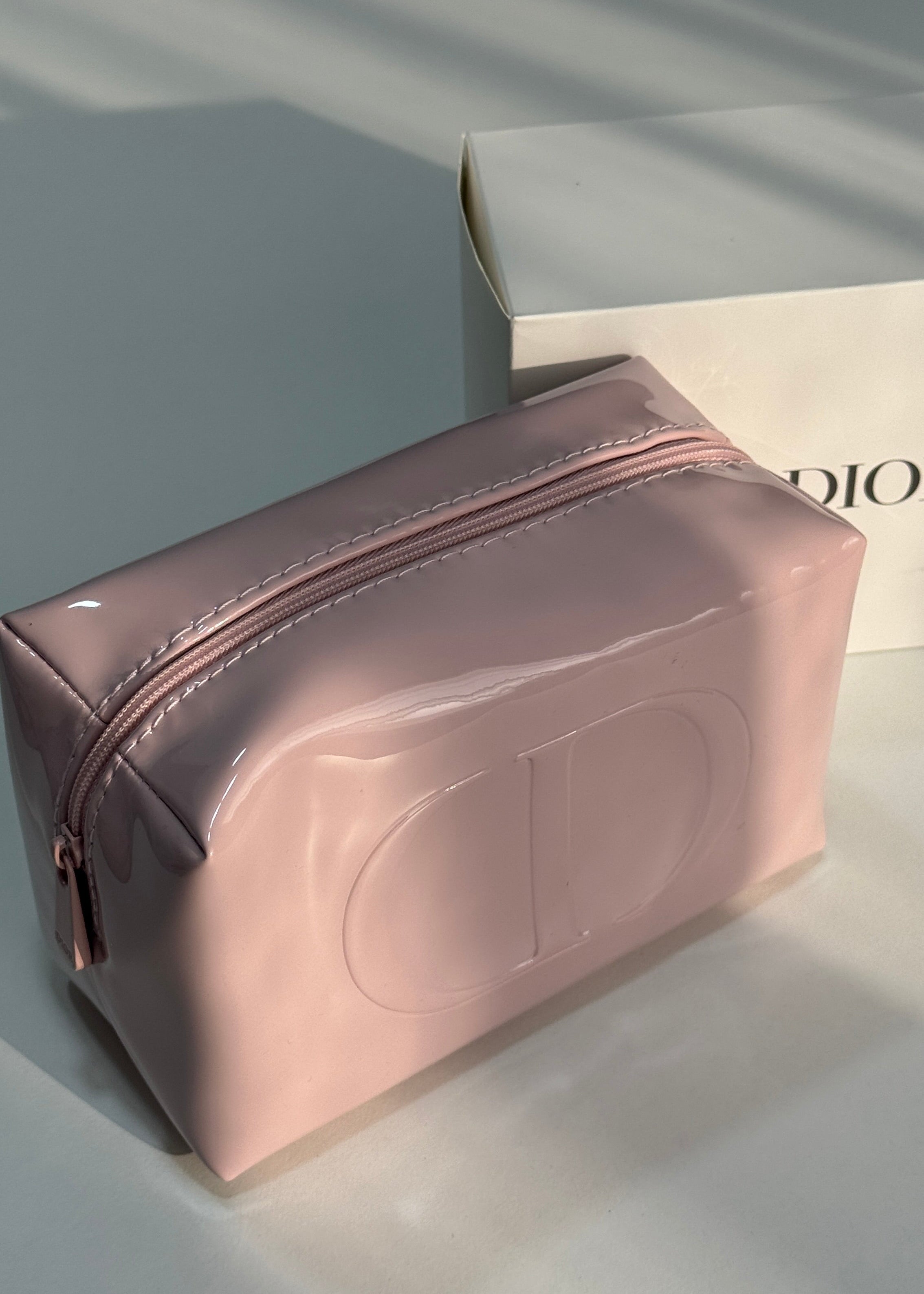 CD Pink Glossy Makeup Bag
