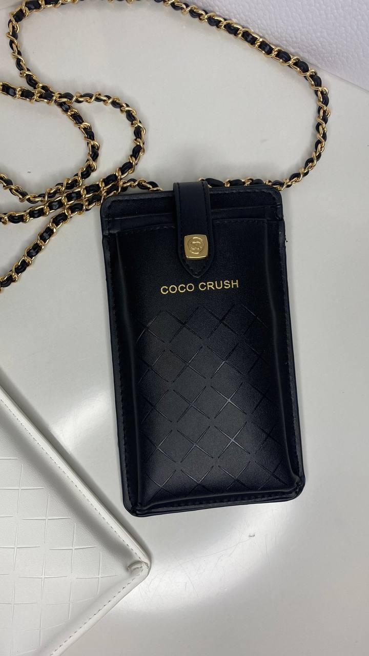 Chanel Phone Holder Crossbody Bag - Black