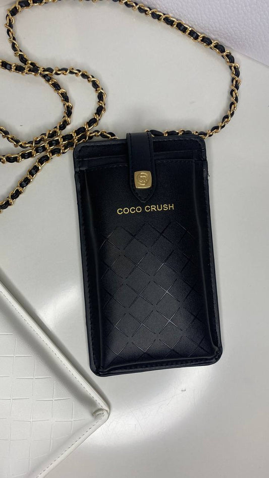 Chanel Phone Holder Cross body Bag - Black