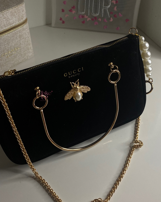 Gucci Velvet Bag Black With Strap
