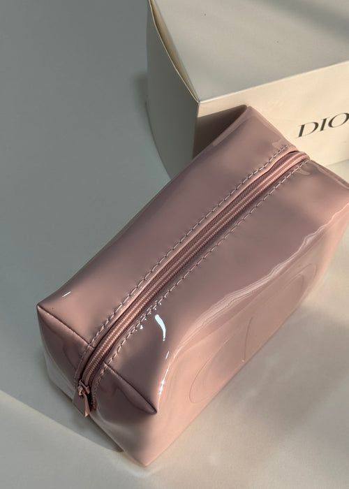CD Pink Glossy Makeup Bag