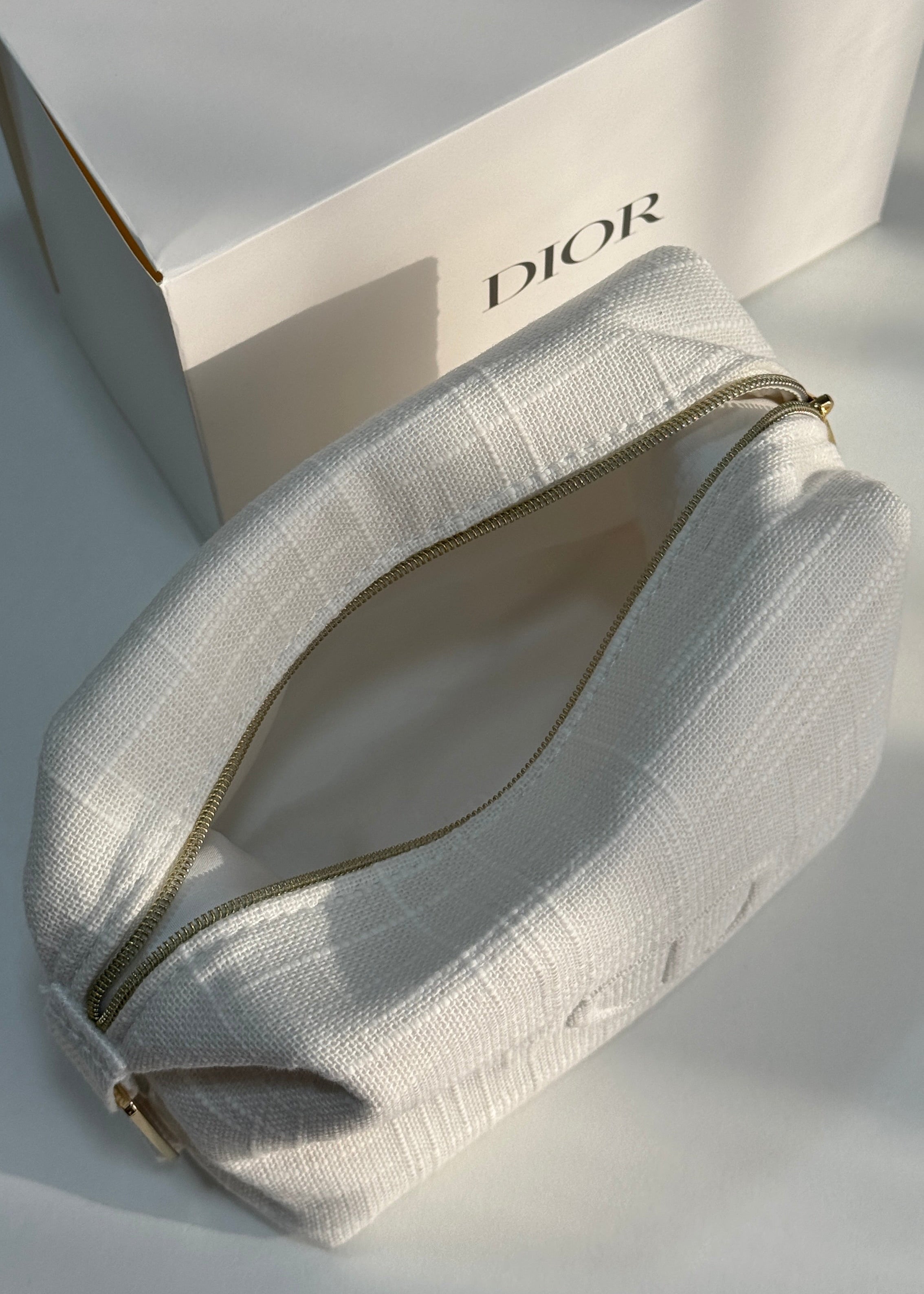 White Canvas Makeup Pouch