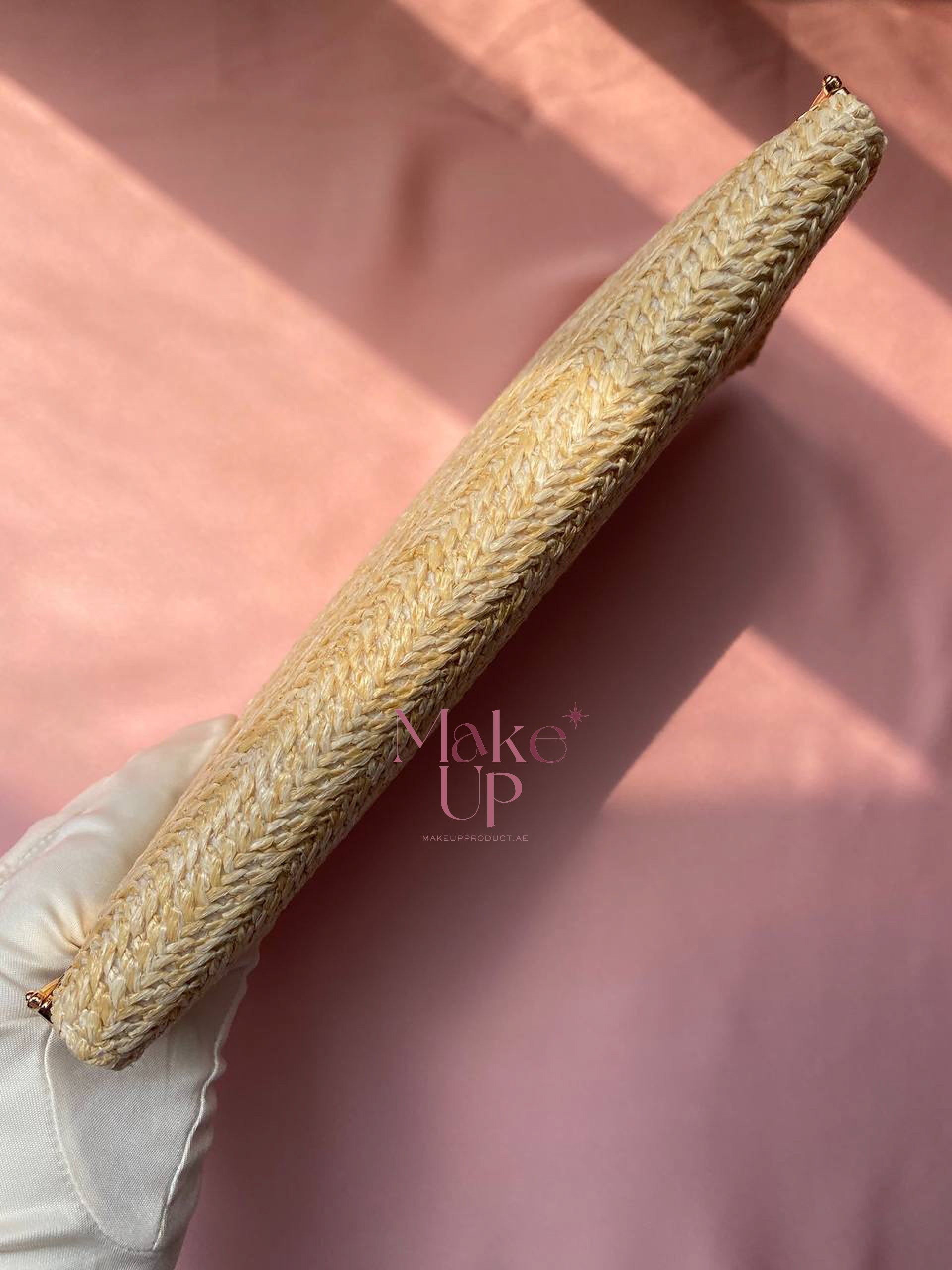 Dior raffia Clutch Bag (Pouch) With Pearl Strap