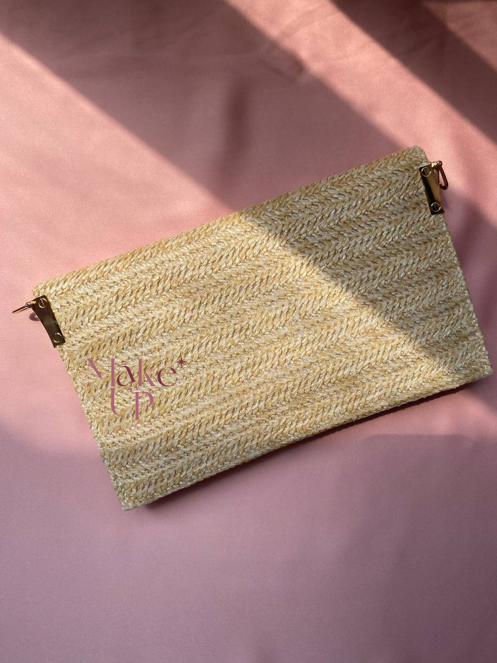 Dior raffia Clutch Bag (Pouch) With Pearl Strap