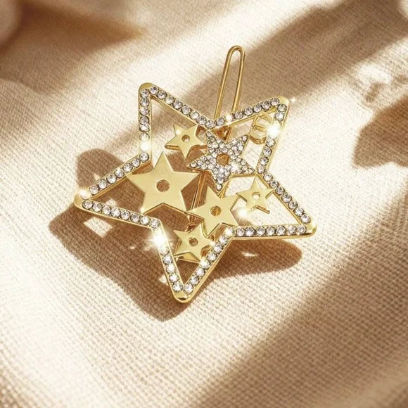 Gold and Silver Star Hair Clips 2025