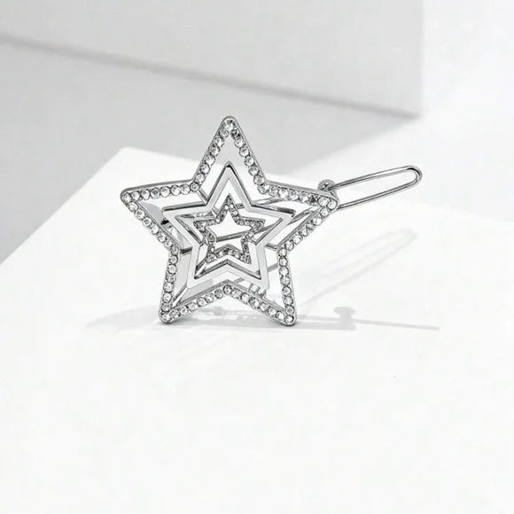 Gold and Silver Star Hair Clips 2025