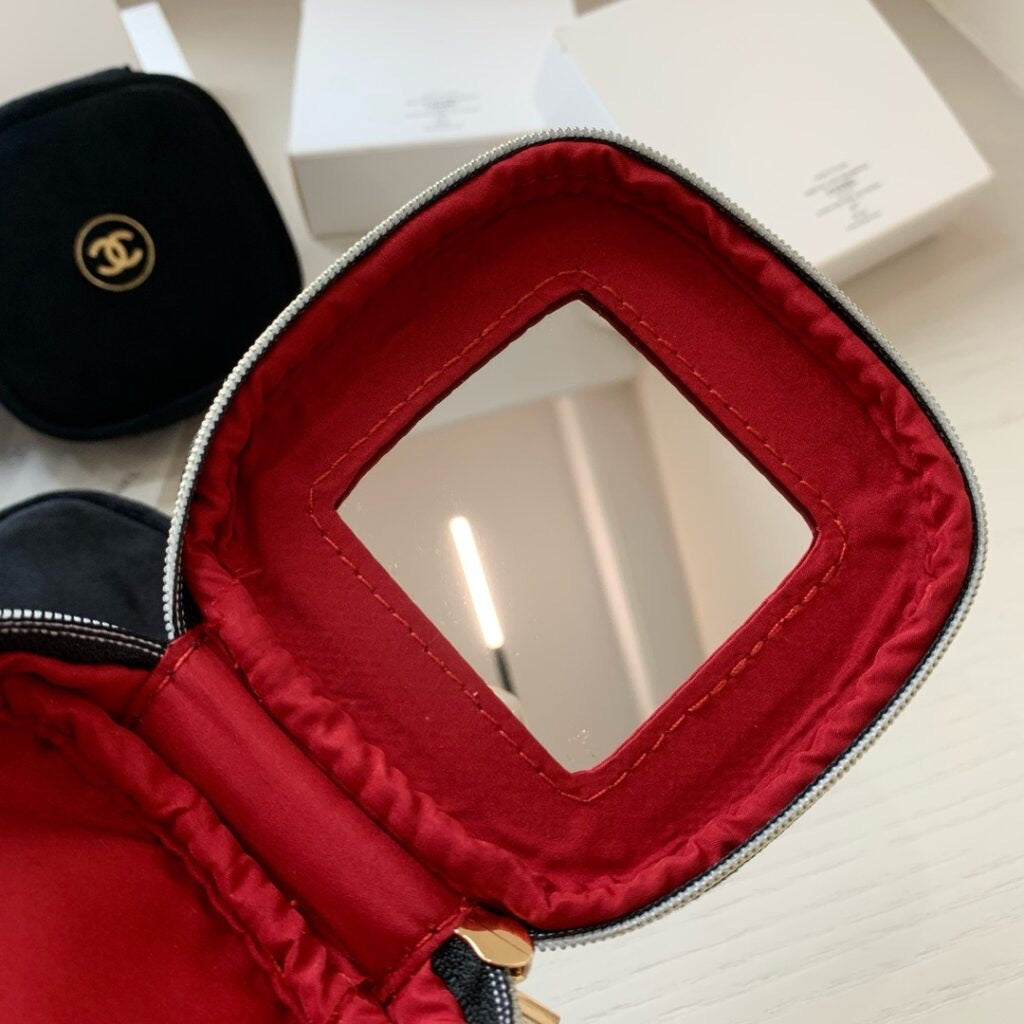 Chanel Black Velvet (S Size) Makeup Mirror pouch