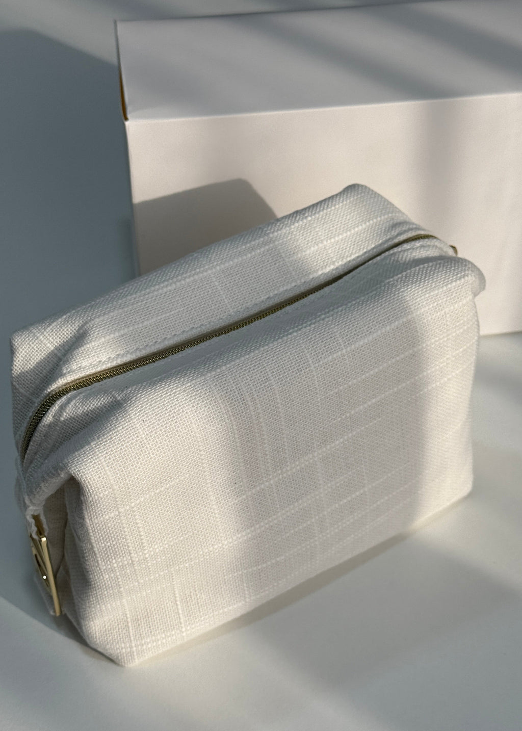 White Canvas Makeup Pouch