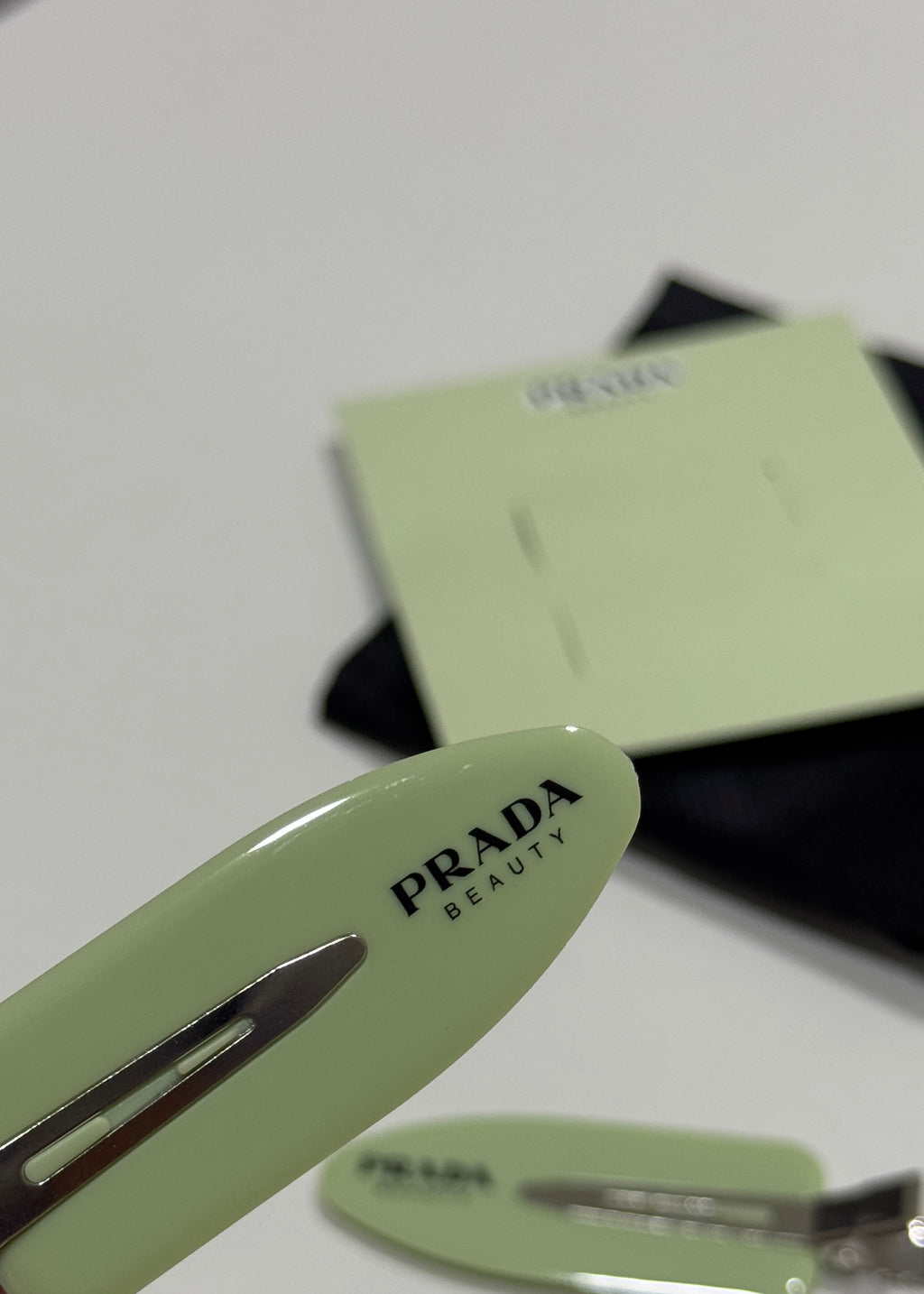 Prada Beauty Mint Green Hair Clips Set
