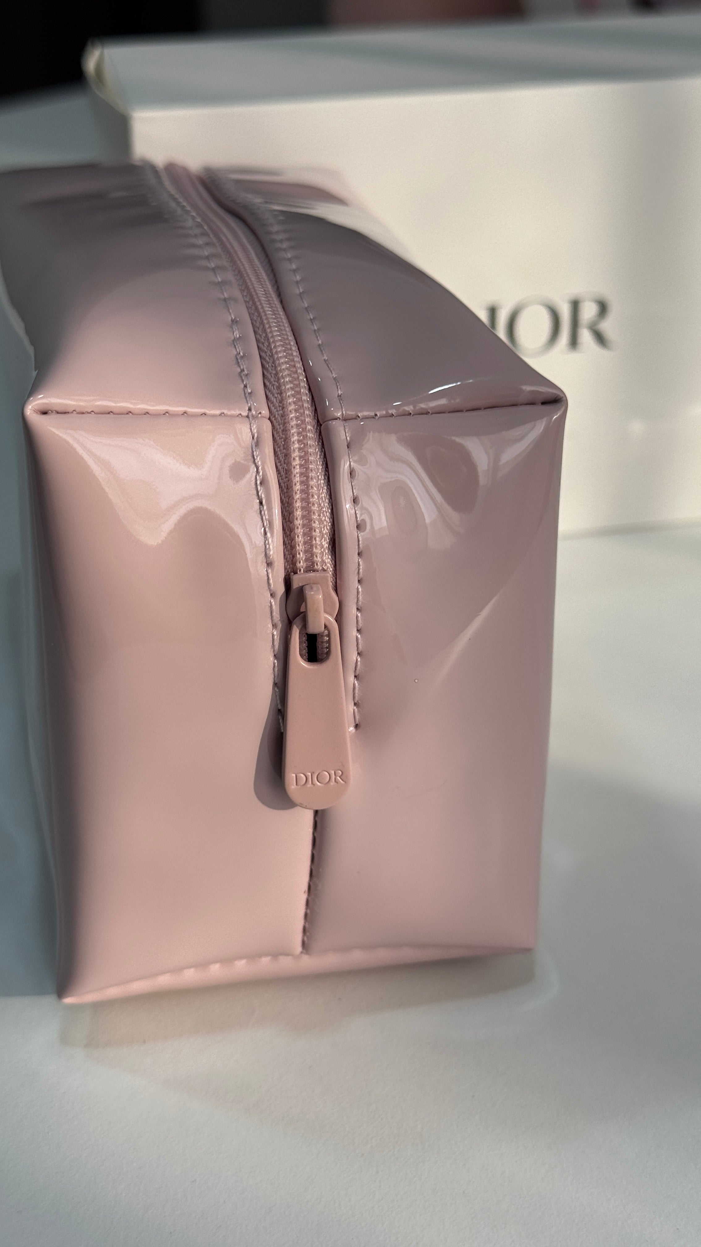 CD Pink Glossy Makeup Bag