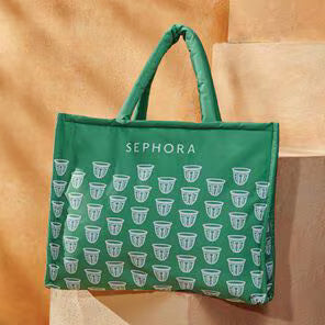 Sephora Green Puffy Tote Bag - Ramadan Collection