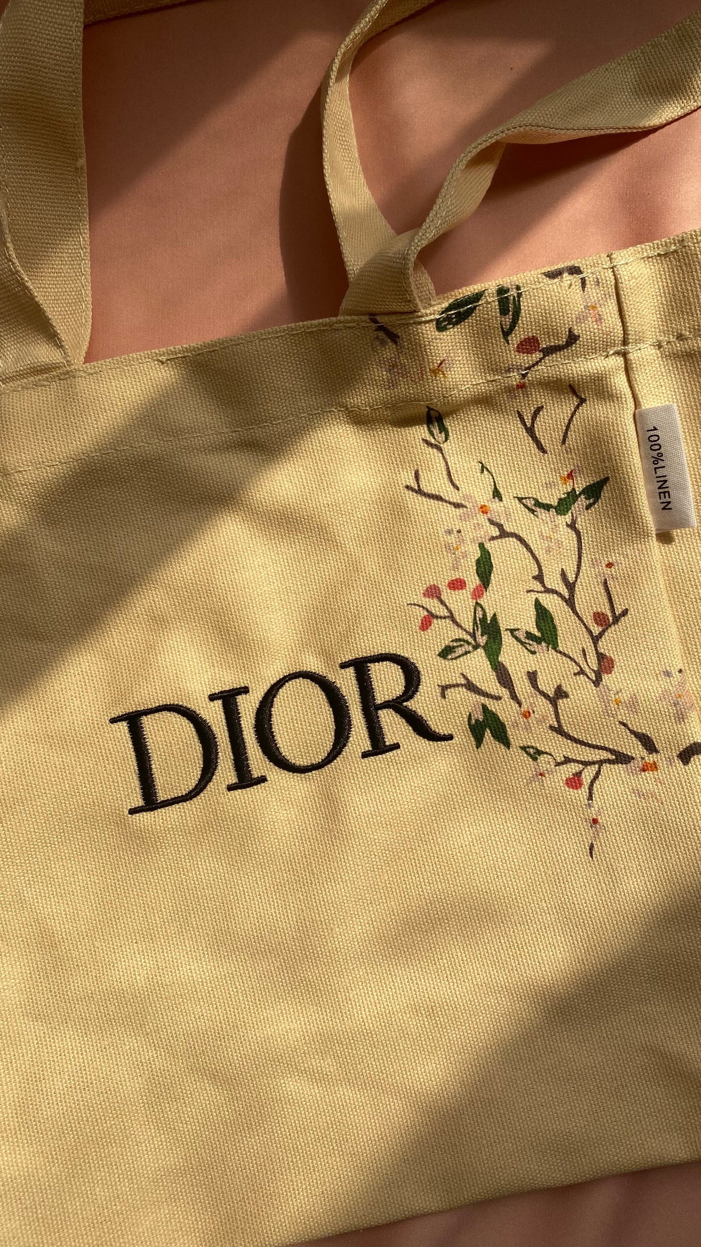 Dior Tote Bag Cherry Blossom (Linen)