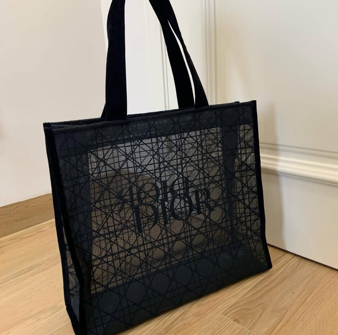 Black Mesh Tote Bag