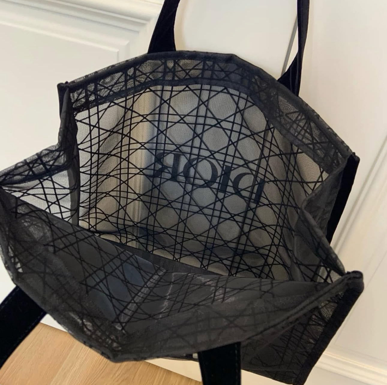 Black Mesh Tote Bag