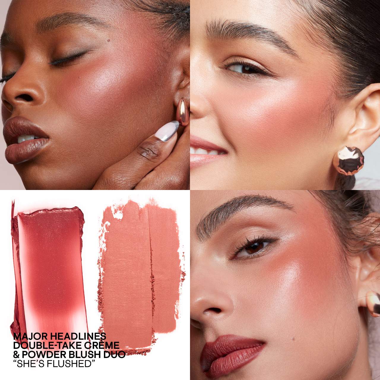 Major Headlines Double-Take Crème & Powder Blush Duo / She's Flushed - soft peachy pink
