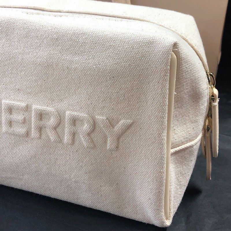 Burberry canvas beauty cosmetic bag pouch store new